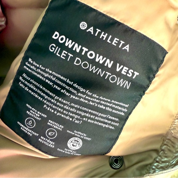 NWOT Athleta Downtown Gilet Downtown Metallic Vest - Picture 13 of 14